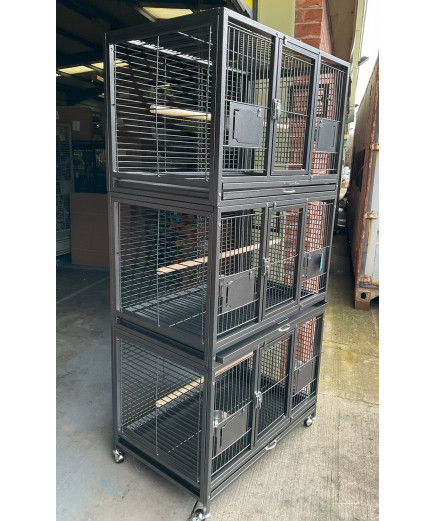 Parrot Supplies Triple Breeding / Display Parrot Cage - Antique Parrot Supplies Triple Breeding / Display Parrot Cage - Antique